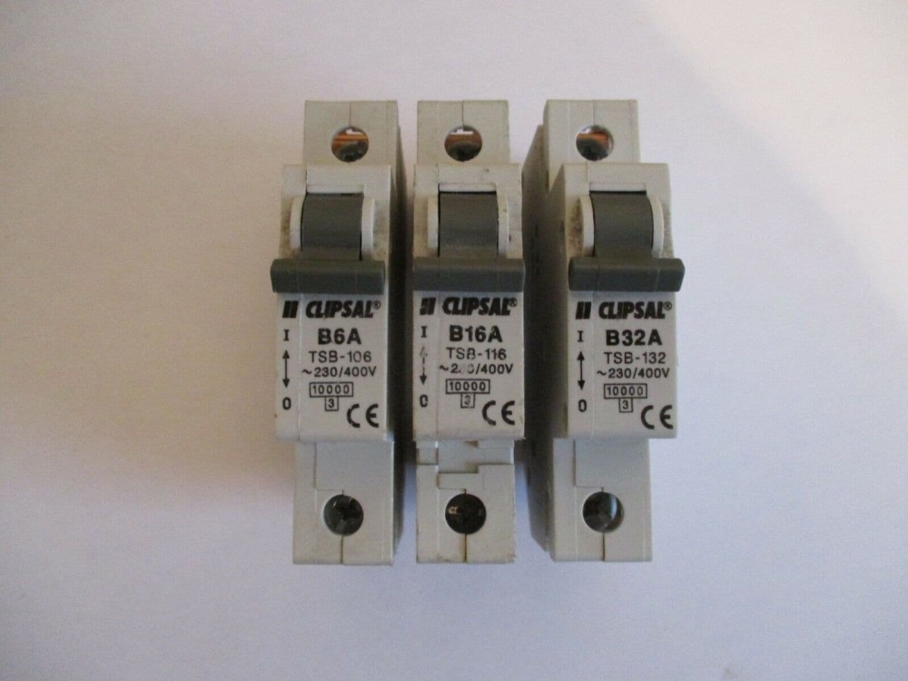 CLIPSAL TSB RANGE B6 B16 B32 B40 6KA SINGLE POLE MCB CIRCUIT BREAKERS