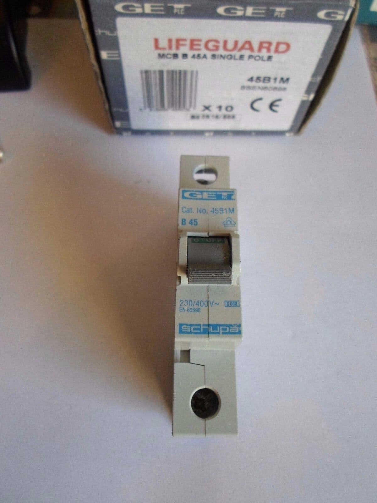 NEW GET SCHUPA B45 45 AMP 45B1M 6KA SINGLE POLE MCB CIRCUIT BREAKER