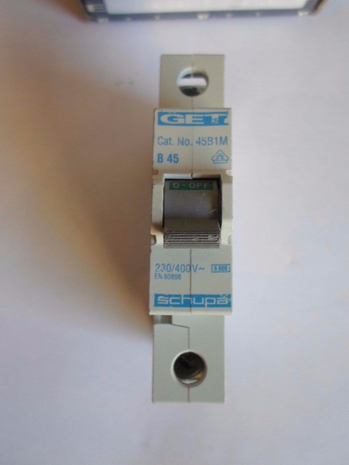 NEW GET SCHUPA B45 45 AMP 45B1M 6KA SINGLE POLE MCB CIRCUIT BREAKER