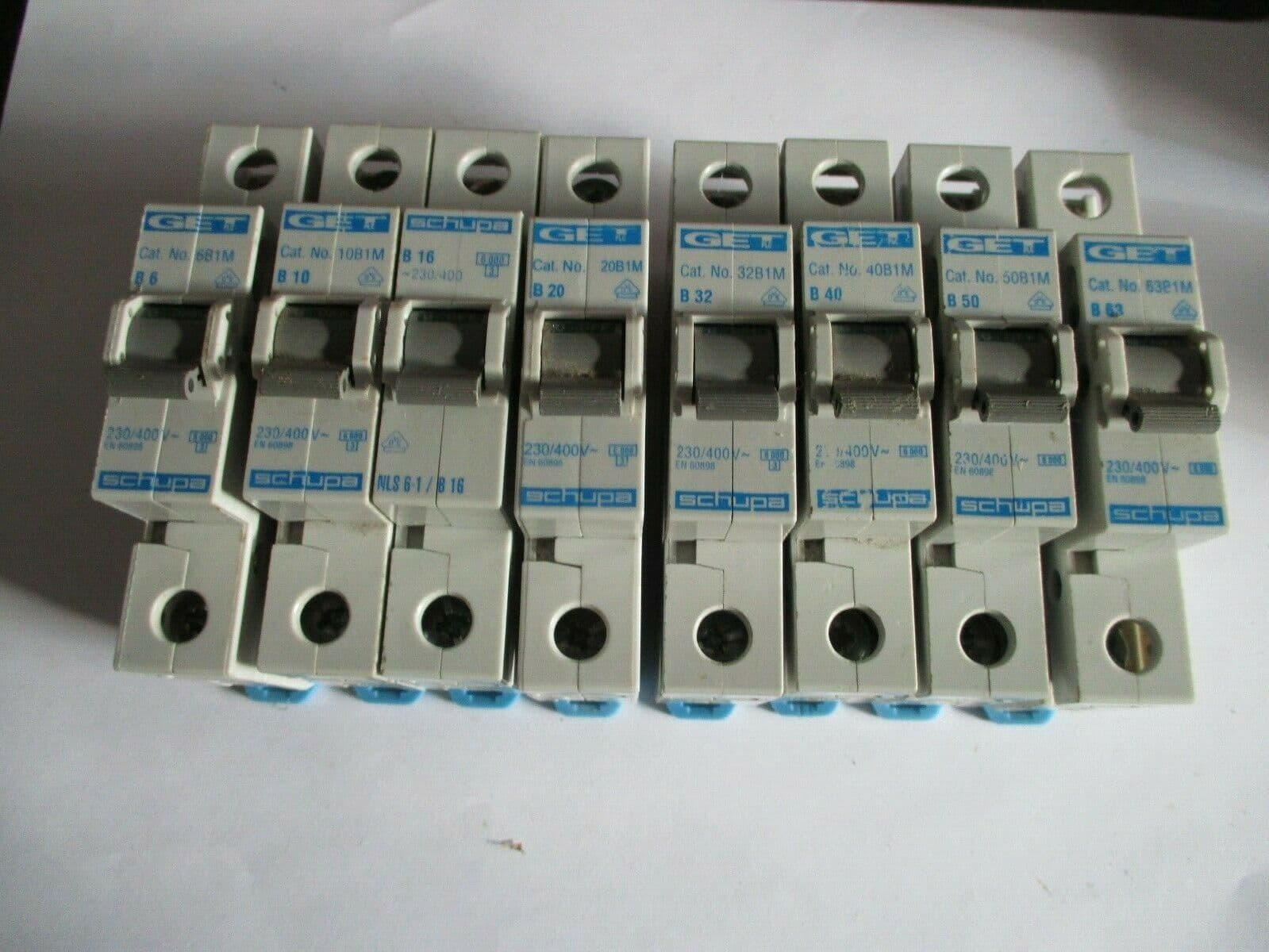 SCHUPA B1M RANGE B6 B10 B16 B20 B32 B40 50 63 AMP 6KA SINGLE POLE MCBS