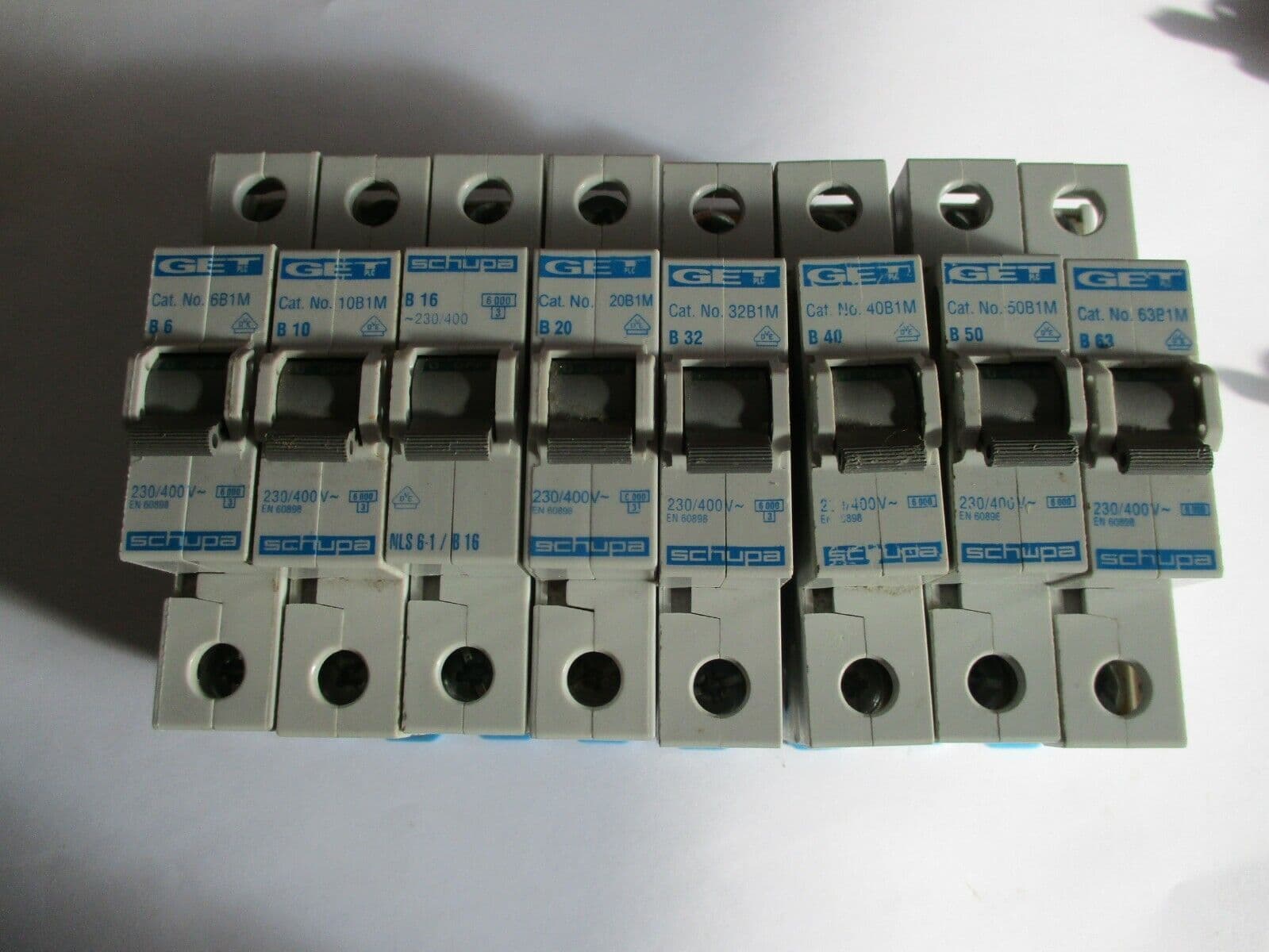 SCHUPA B1M RANGE B6 B10 B16 B20 B32 B40 50 63 AMP 6KA SINGLE POLE MCBS