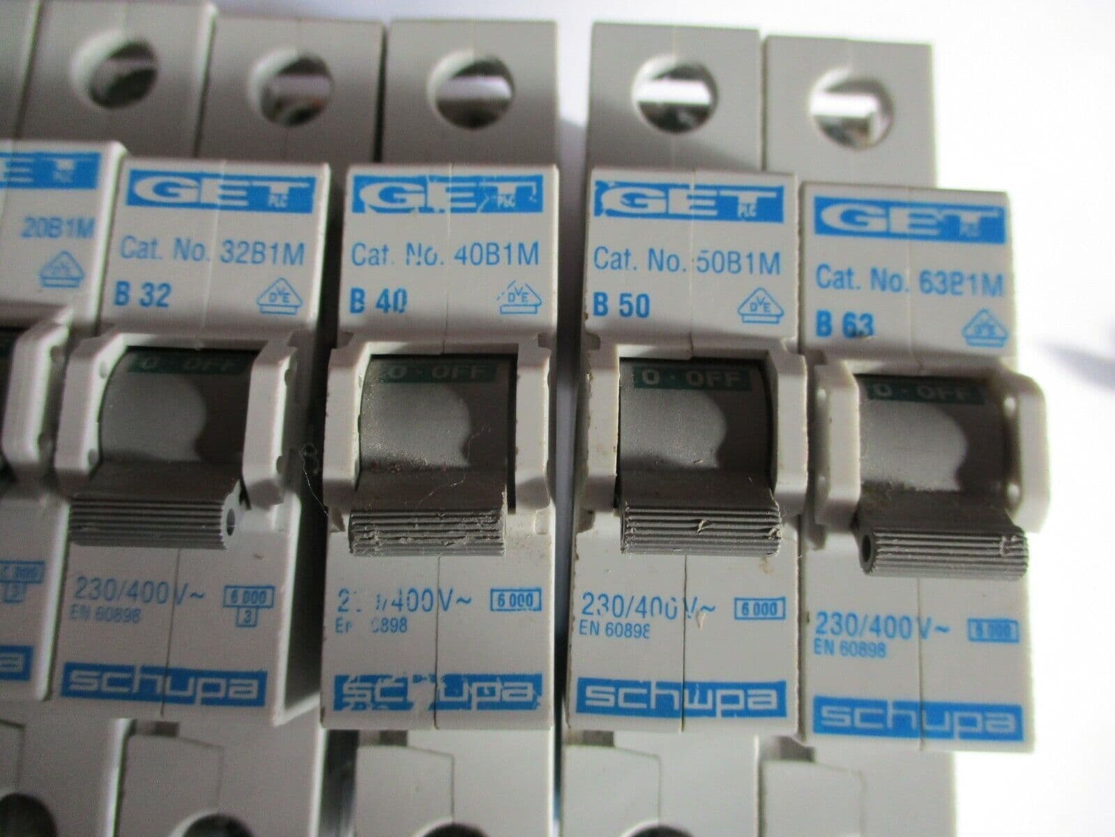 SCHUPA B1M RANGE B6 B10 B16 B20 B32 B40 50 63 AMP 6KA SINGLE POLE MCBS