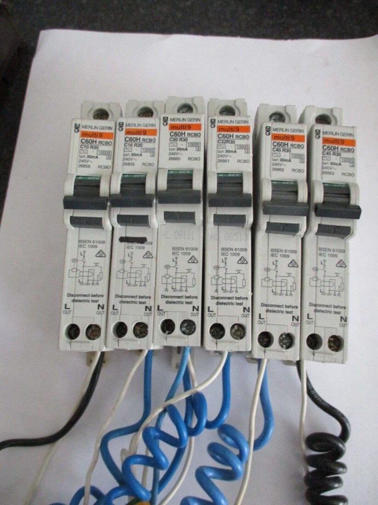 SCHNEIDER ELECTRIC C60H R30 C6 C10 C16 C20 C32 C45 30mA SINGLE POLE ...